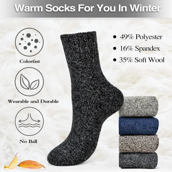 wool socks warm thick 4