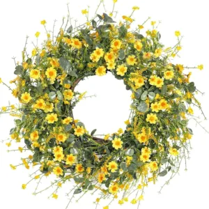 yellow daisy wreath 1