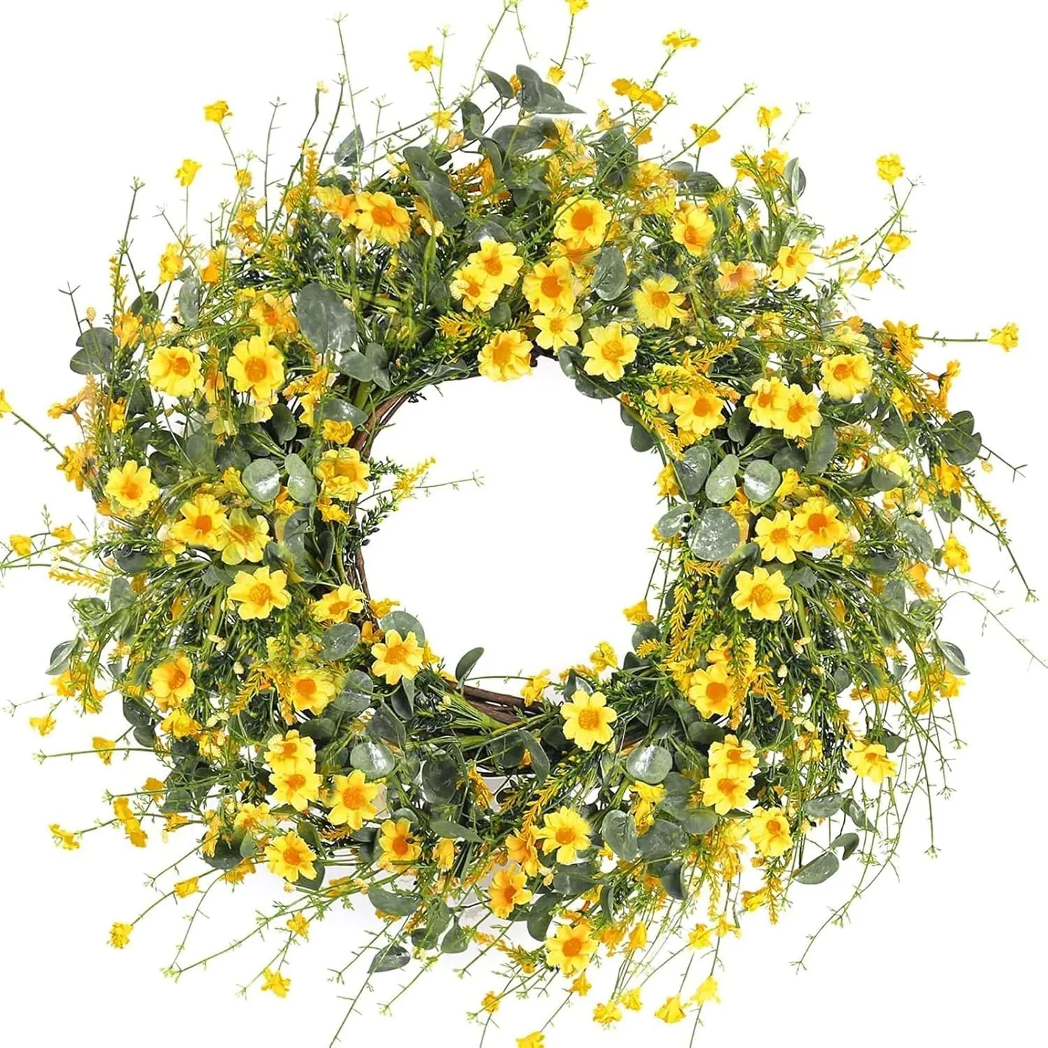 yellow daisy wreath 1