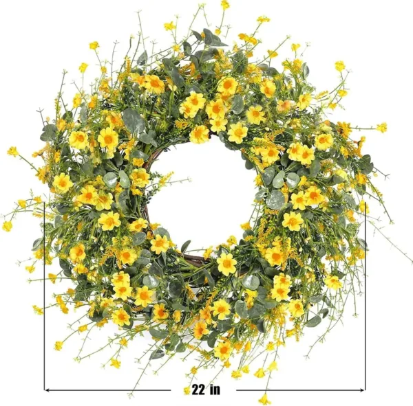 yellow daisy wreath 2