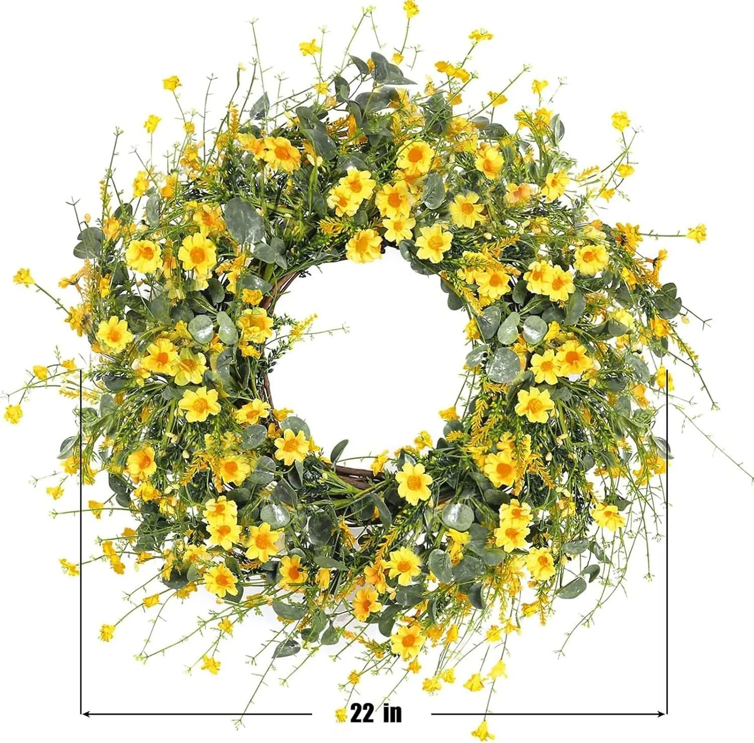 yellow daisy wreath 2