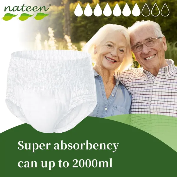 These Nateen Hospeen adult diaper pants in size medium provide super soft, breathable, and absorbent leak protection for both men and women.