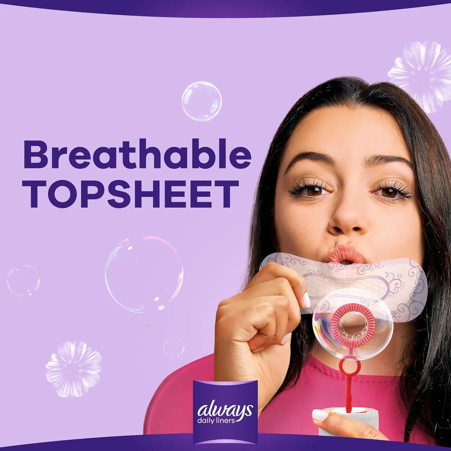 Always Daily Liners Extra Protect Large pantyliners provide up to 100% odor protection with odor neutralizing technology, side protection zones for improved leakage protection, and a soft top sheet for added absorption, comfort, and softness, all dermatologically tested to be gentle on skin.