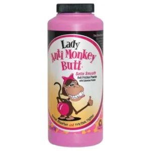 This is a container of Anti Monkey Butt Women's Body Powder designed to keep you dry and comfortable.
