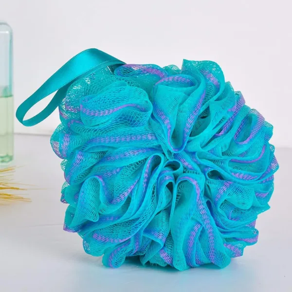 This set of four colorful bath shower sponges are designed with strong knotting for durability and effectively exfoliate the skin for a smoother, cleaner feel.