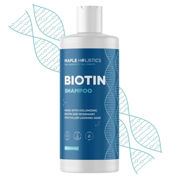 This biotin shampoo, enriched with rosemary and argan oil, helps prevent hair loss and promotes healthy hair growth for thicker, fuller-looking hair.