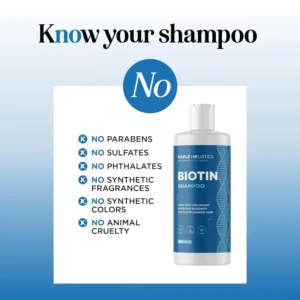 This biotin shampoo, enriched with rosemary and argan oil, helps prevent hair loss and promotes healthy hair growth for thicker, fuller-looking hair.