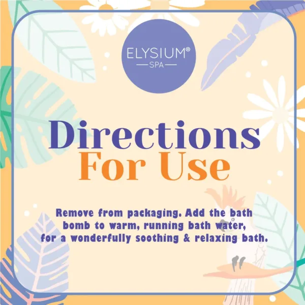 Elysium Spa Chamomile and Jasmine bath bombs create a soothing and relaxing bath experience for a restful sleep, releasing a calming fragrance into silky, bubble-free water.