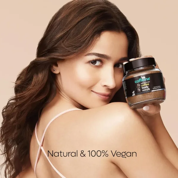 mCaffeine Coffee Body Scrub exfoliates and removes tan and dead skin for soft, smooth skin on the body, including troublesome areas like the neck, knees, and elbows.