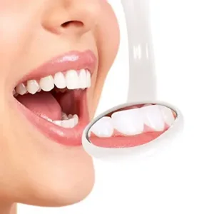 This is a 2-pack of dental mirrors with LED lights designed for teeth inspection and oral care at home.