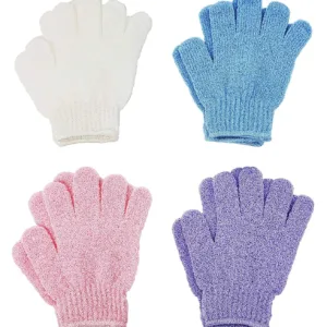 These four pairs of exfoliating gloves made from high-quality nylon provide a full body spa experience, removing dead skin cells and improving circulation for silky smooth skin.