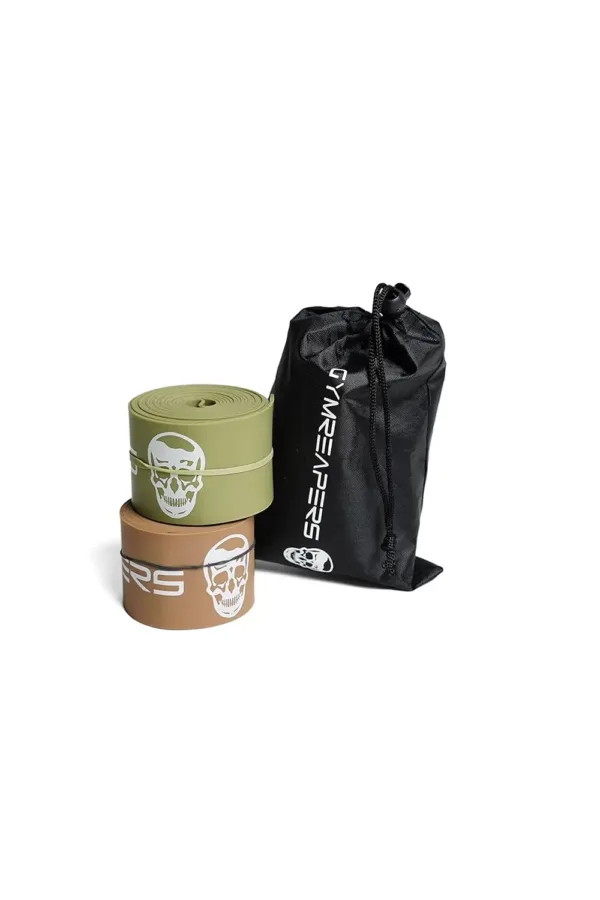 This set of Gymreapers floss bands includes two compression stretch bands in different thicknesses to help reduce soreness, improve range of motion, and increase mobility for effective muscle recovery.