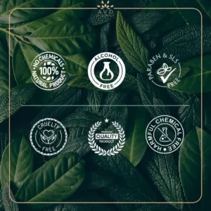 A bottle of AVD Organics Jamaican Black Castor Oil with dropper and lash brush, for moisturizing hair and skin and promoting eyelash and eyebrow growth.