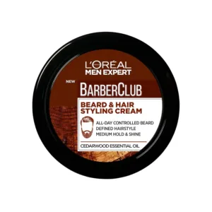 L'Oréal Paris Men Expert Barber Club Styling Cream provides all-day beard control and hairstyle definition with a light hold and cedar wood essential oil.