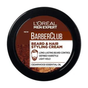 L'Oréal Paris Men Expert Barber Club Styling Cream provides all-day beard control and hairstyle definition with a light hold and cedar wood essential oil.
