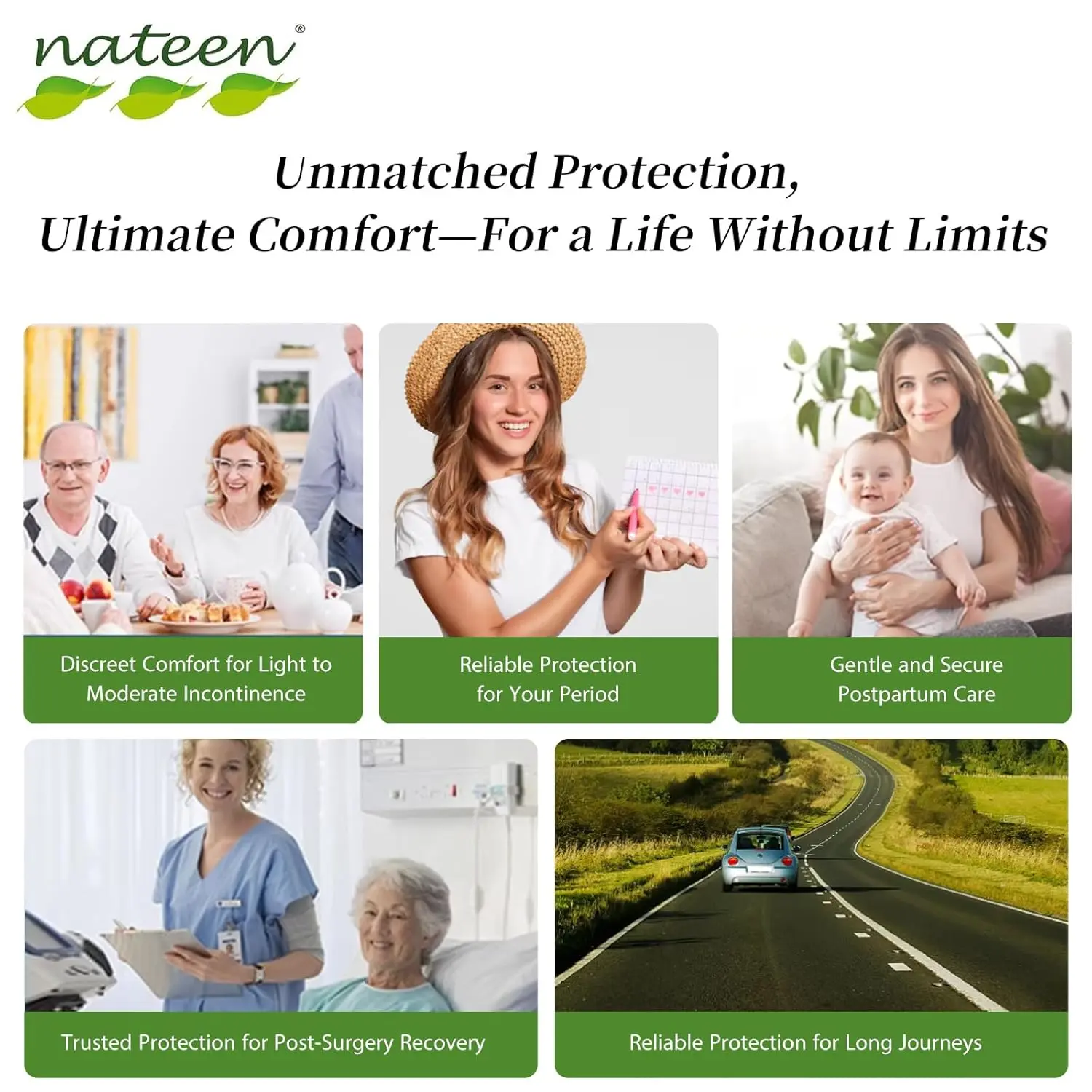 Nateen Hospeen adult diaper pants in medium size with super absorbency for men and women, designed for a comfortable and discreet fit with reliable leak protection.