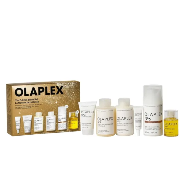 This Olaplex hair repair gift set includes bestselling hair oil and bond smoother for strong, shiny, healthy hair with heat protection and frizz control.