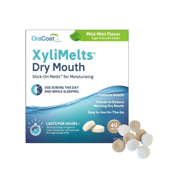 This is a 40-count package of Oracoat Xylimelts, a skin treatment mask by Oracoat.