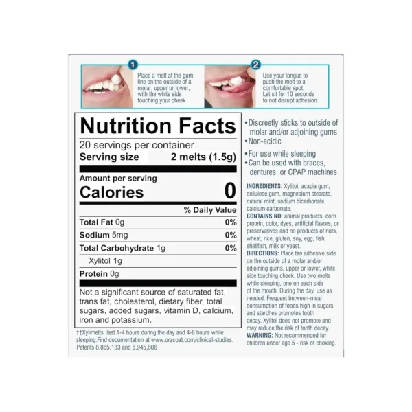 This is a 40-count package of Oracoat Xylimelts, a skin treatment mask by Oracoat.