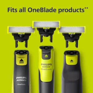 A single Philips Norelco OneBlade replacement blade with rounded tip for a comfortable, not-too-close shave, lasting up to 4 months with average use.