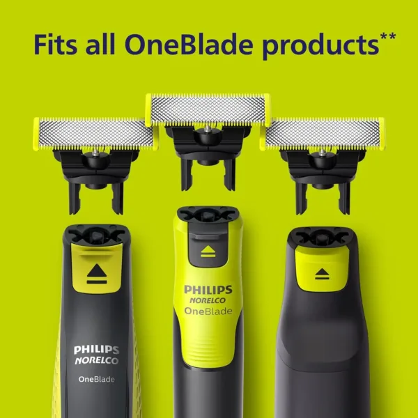 A single Philips Norelco OneBlade replacement blade with rounded tip for a comfortable, not-too-close shave, lasting up to 4 months with average use.