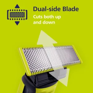 A single Philips Norelco OneBlade replacement blade with rounded tip for a comfortable, not-too-close shave, lasting up to 4 months with average use.