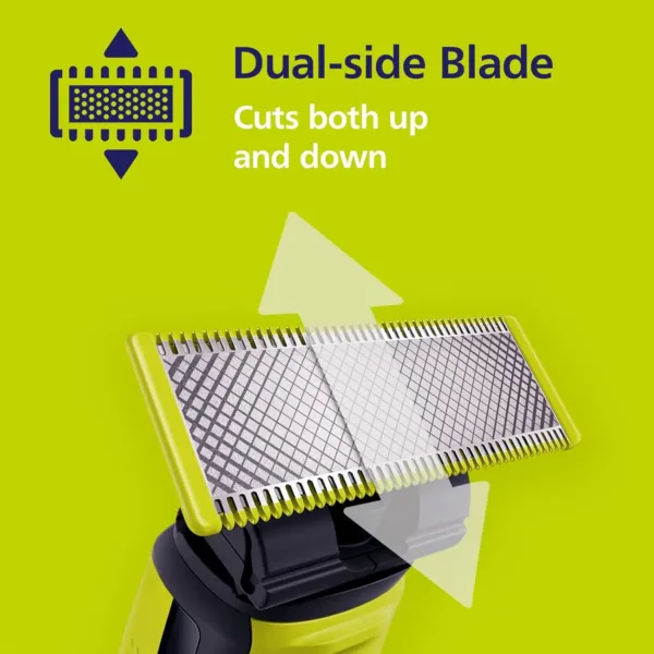 A single Philips Norelco OneBlade replacement blade with rounded tip for a comfortable, not-too-close shave, lasting up to 4 months with average use.