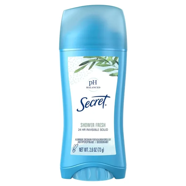 This is a 2.6 oz stick of Secret Shower Fresh Invisible Solid Antiperspirant and Deodorant, designed for both men and women to provide long-lasting dryness and odor protection.