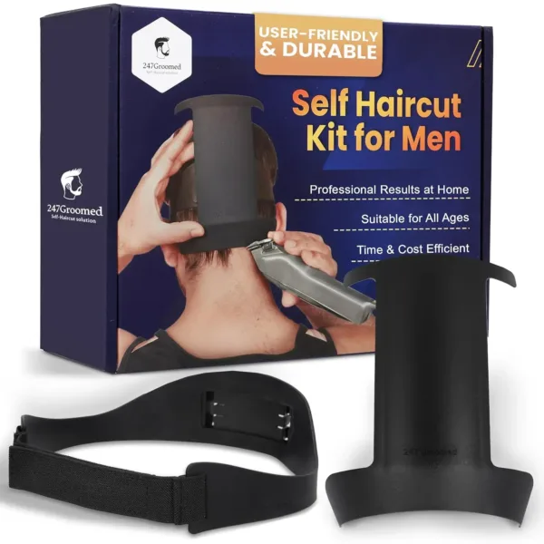 This self haircut kit for men includes a neckline shaving template and fade guide to help you achieve professional-looking haircuts at home, saving time and money.