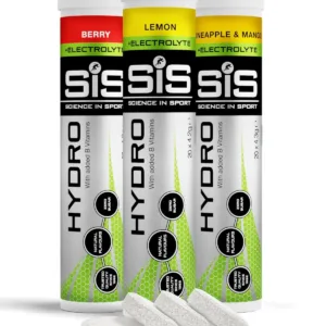 Science In Sport Hydro electrolyte tablets offer sugar-free hydration, reduce fatigue with essential electrolytes, and support normal muscle and nervous system function for peak athletic performance.