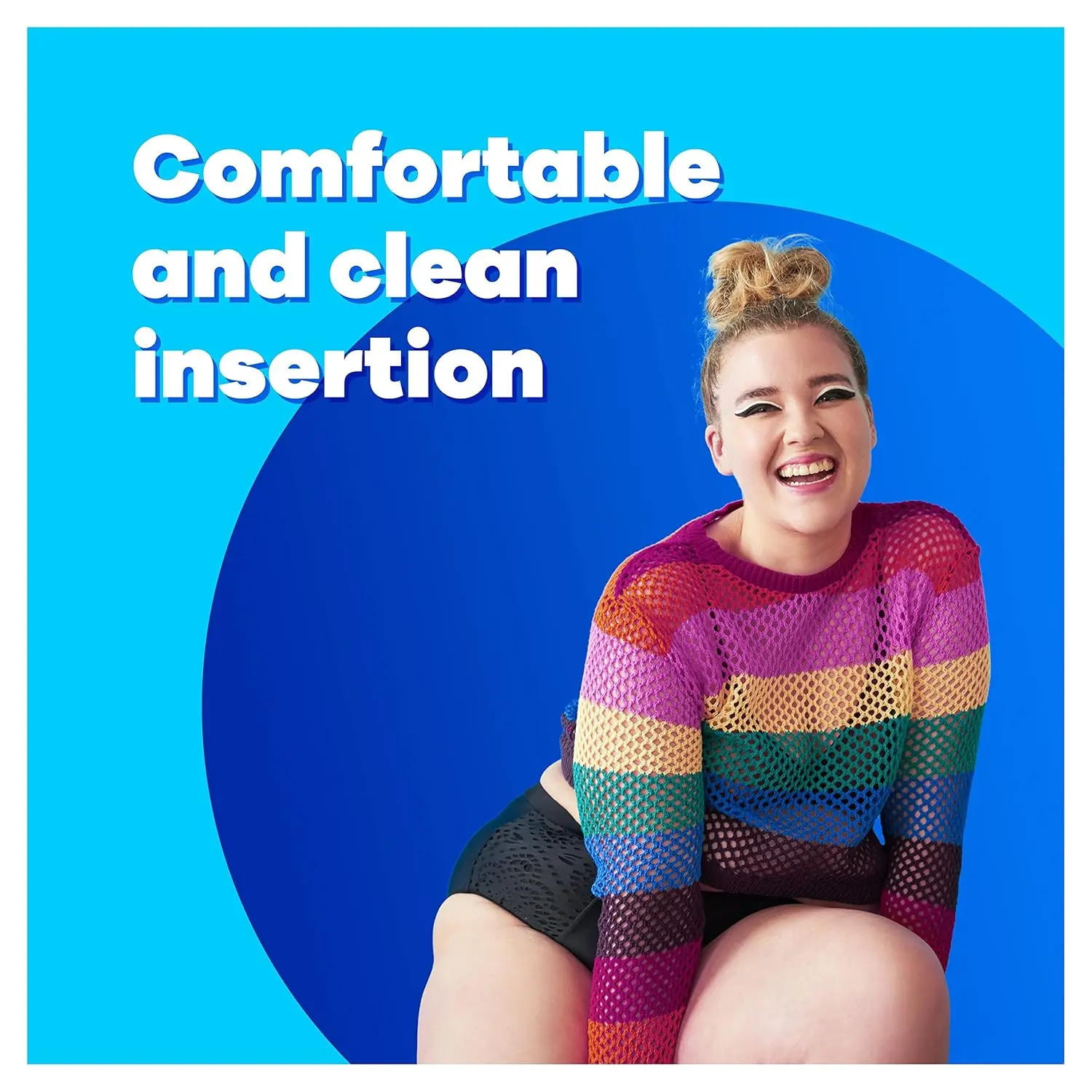 Tampax Compak Super tampons with a retractable applicator provide comfortable, clean insertion and reliable leak protection with absorption channels and a protective skirt.