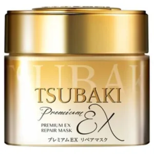 This is a 180g pack of Tsubaki Premium Repair Hair Mask, a conditioner from Shiseido designed to repair and nourish hair.