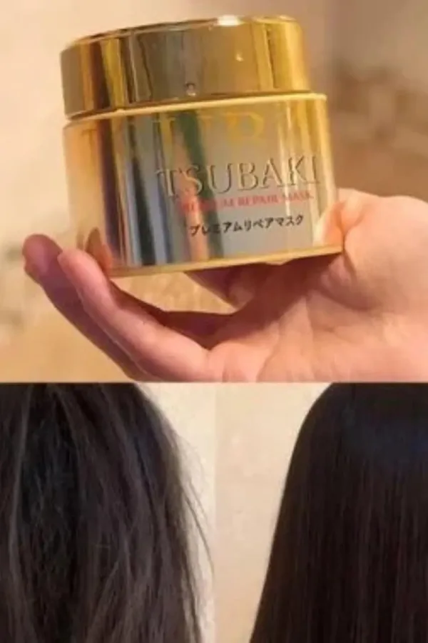 This is a 180g pack of Tsubaki Premium Repair Hair Mask, a conditioner from Shiseido designed to repair and nourish hair.