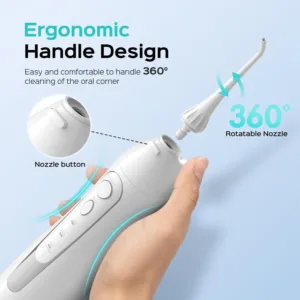 This cordless COSLUS water flosser provides deep cleaning with adjustable pressure, is rechargeable for travel, and is perfect for cleaning teeth with braces.
